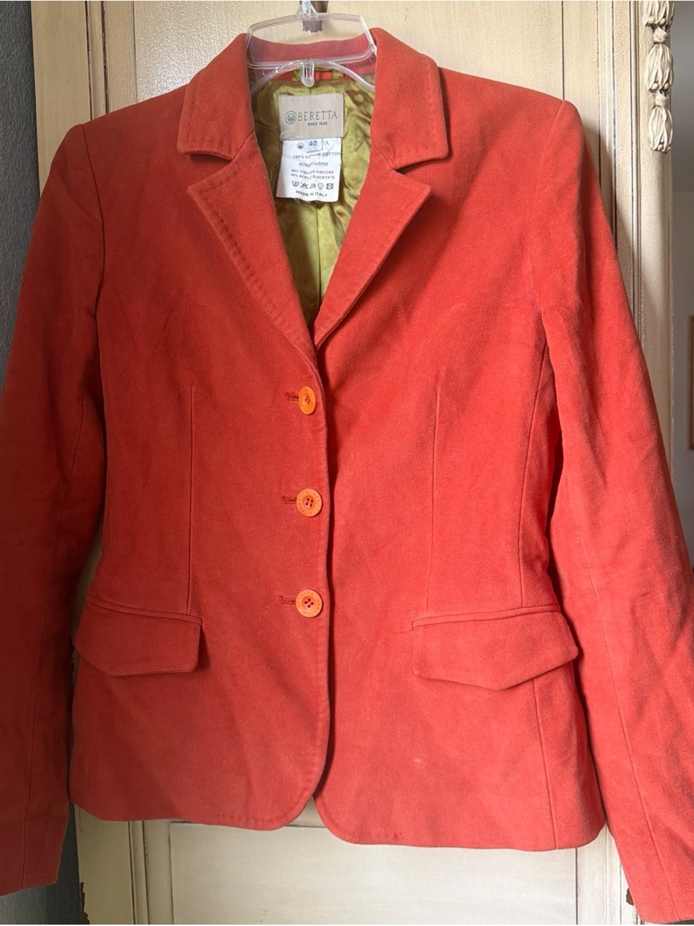 Beretta Women's Orange Suede Blazer Jacket